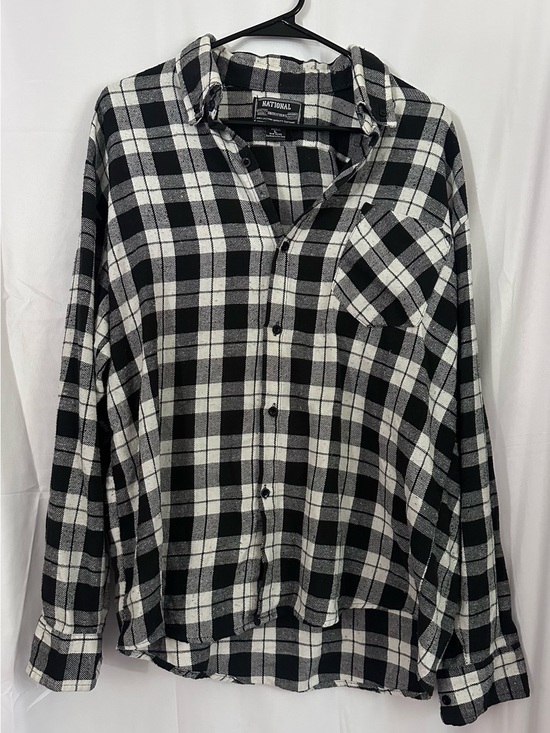 National Outfitters Other - National Black & White Plaid Casual Button-Down Shirt - Men's
